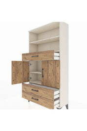 Arges Dolap 4 Raflı 3 Çekmeceli 2 Kapaklı 88x30x163 - S21M092V3A