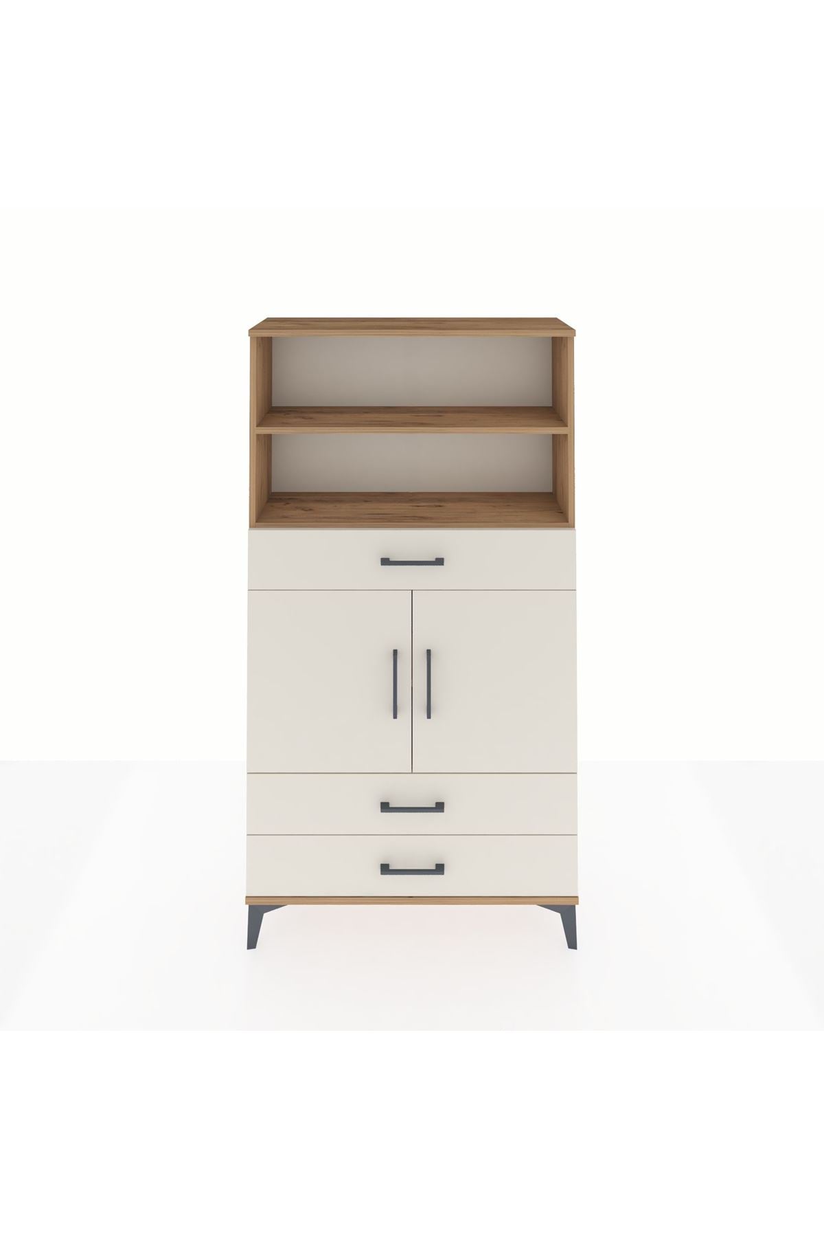 Arges Dolap 4 Raflı 3 Çekmeceli 2 Kapaklı 88x30x163 - S21M092V7A