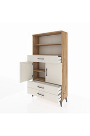 Arges Dolap 4 Raflı 3 Çekmeceli 2 Kapaklı 88x30x163 - S21M092V7A