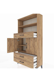 Arges Dolap 4 Raflı 3 Çekmeceli 2 Kapaklı 88x30x163 - S21M092V9A