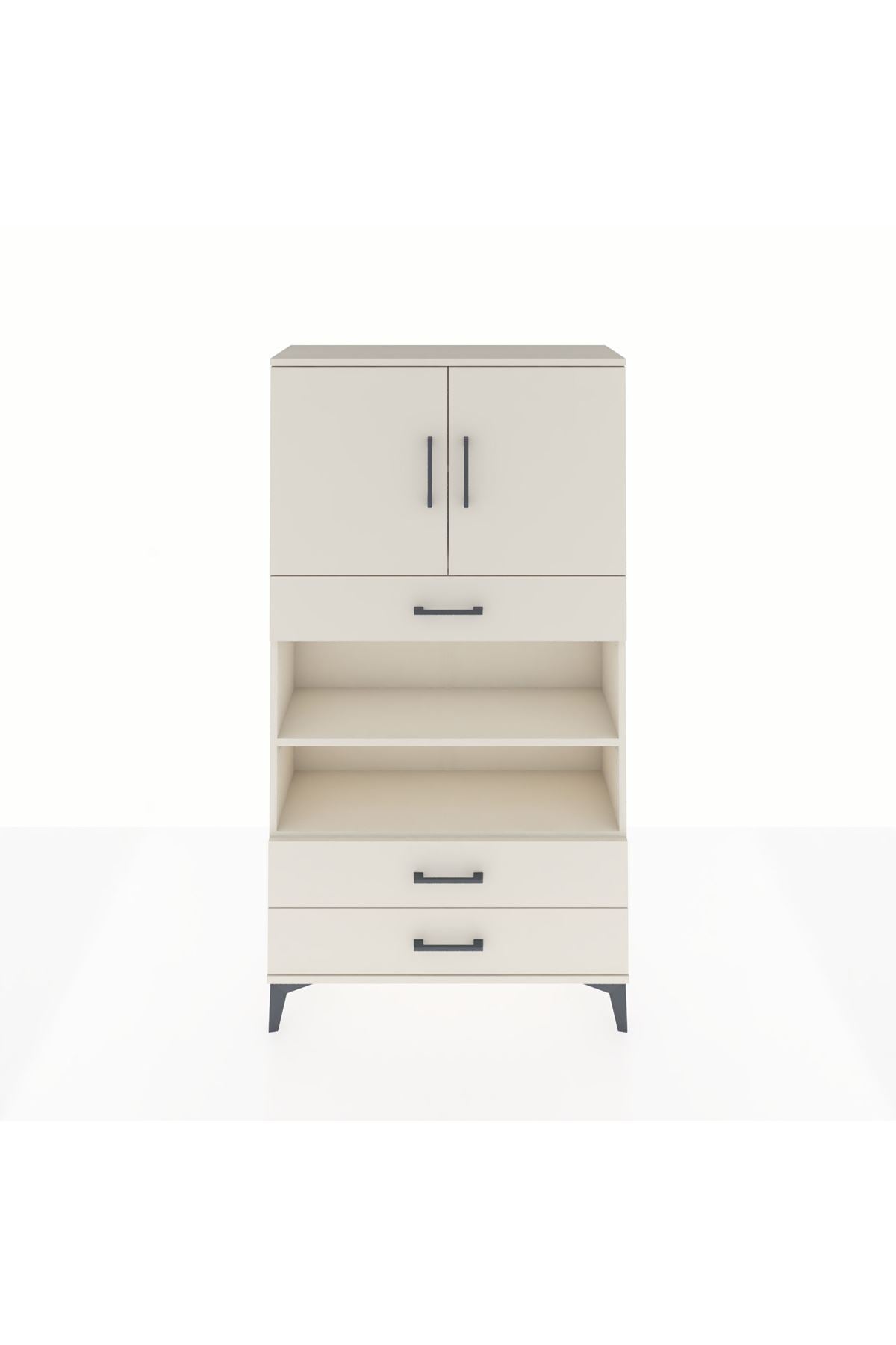 Arges Dolap 4 Raflı 3 Çekmeceli 2 Kapaklı 88x30x163 - S21M093V1A