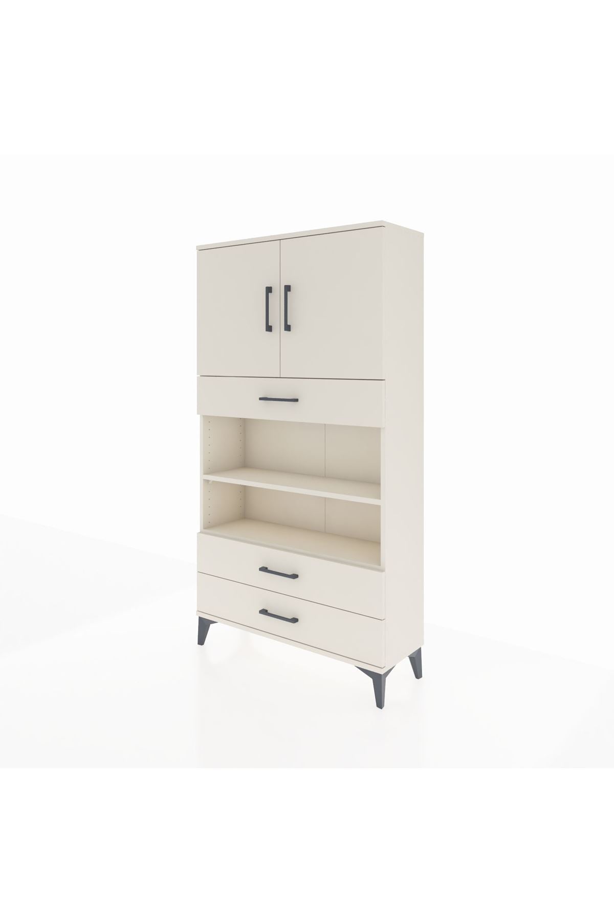 Arges Dolap 4 Raflı 3 Çekmeceli 2 Kapaklı 88x30x163 - S21M093V1A
