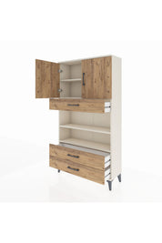 Arges Dolap 4 Raflı 3 Çekmeceli 2 Kapaklı 88x30x163 - S21M093V3A