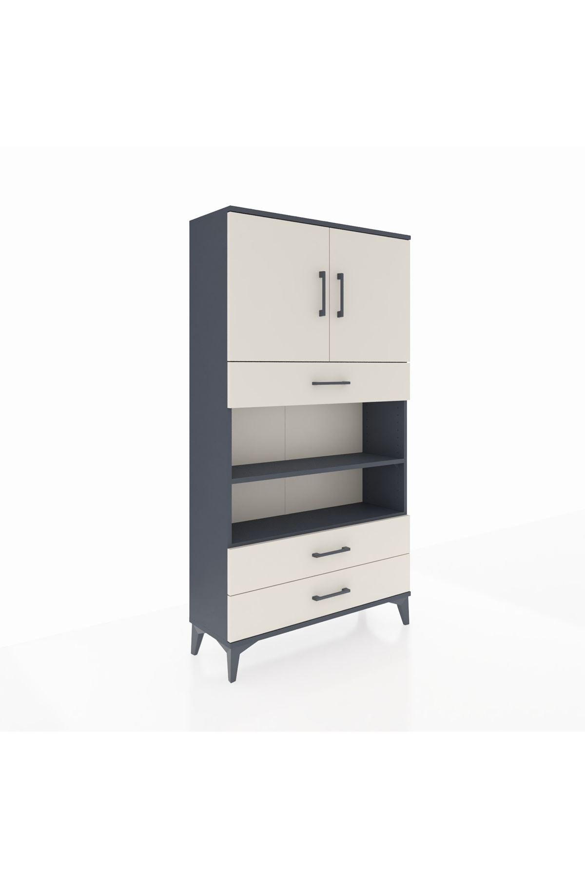 Arges Dolap 4 Raflı 3 Çekmeceli 2 Kapaklı 88x30x163 - S21M093V4A