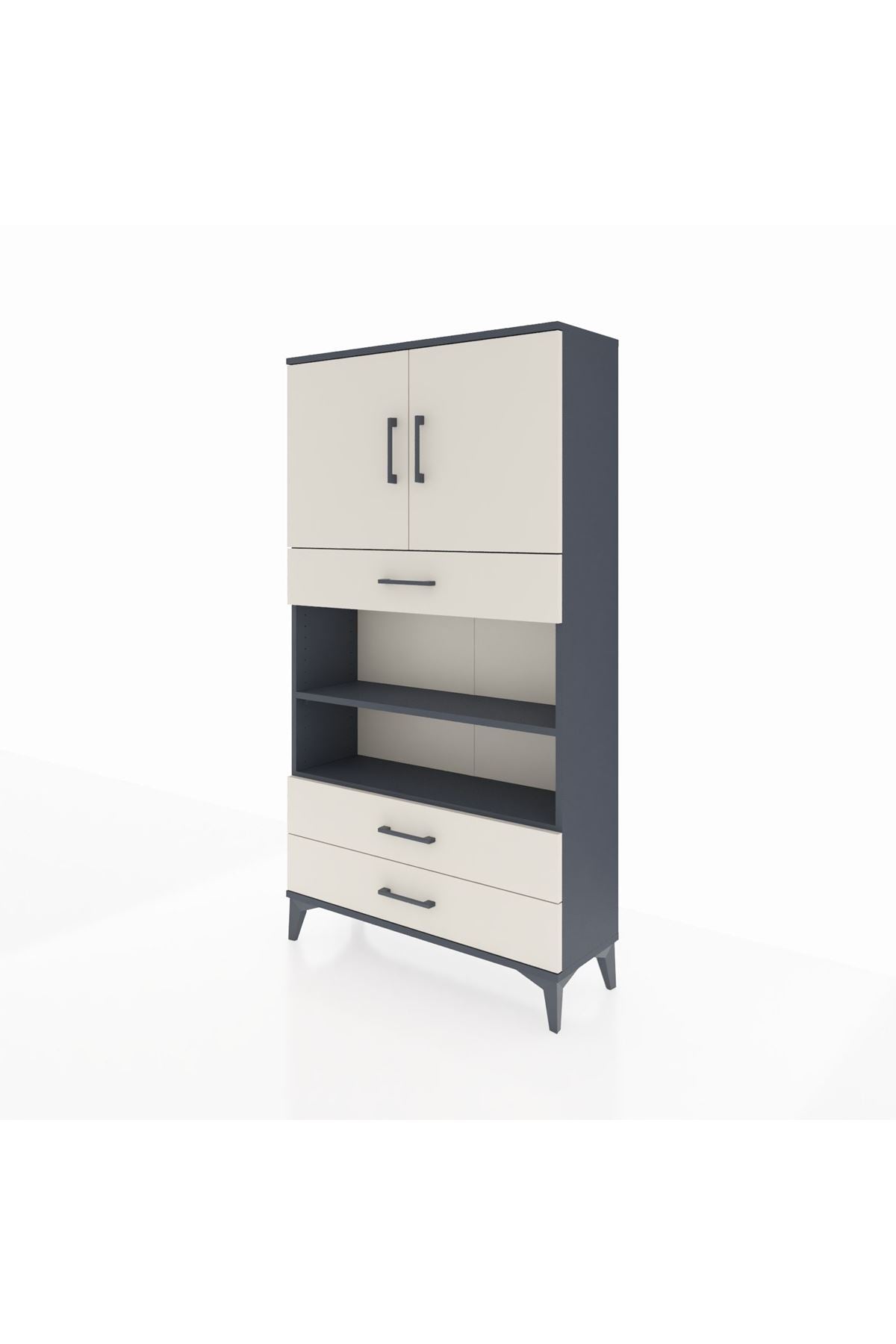 Arges Dolap 4 Raflı 3 Çekmeceli 2 Kapaklı 88x30x163 - S21M093V4A