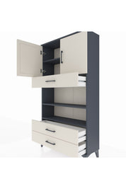 Arges Dolap 4 Raflı 3 Çekmeceli 2 Kapaklı 88x30x163 - S21M093V4A