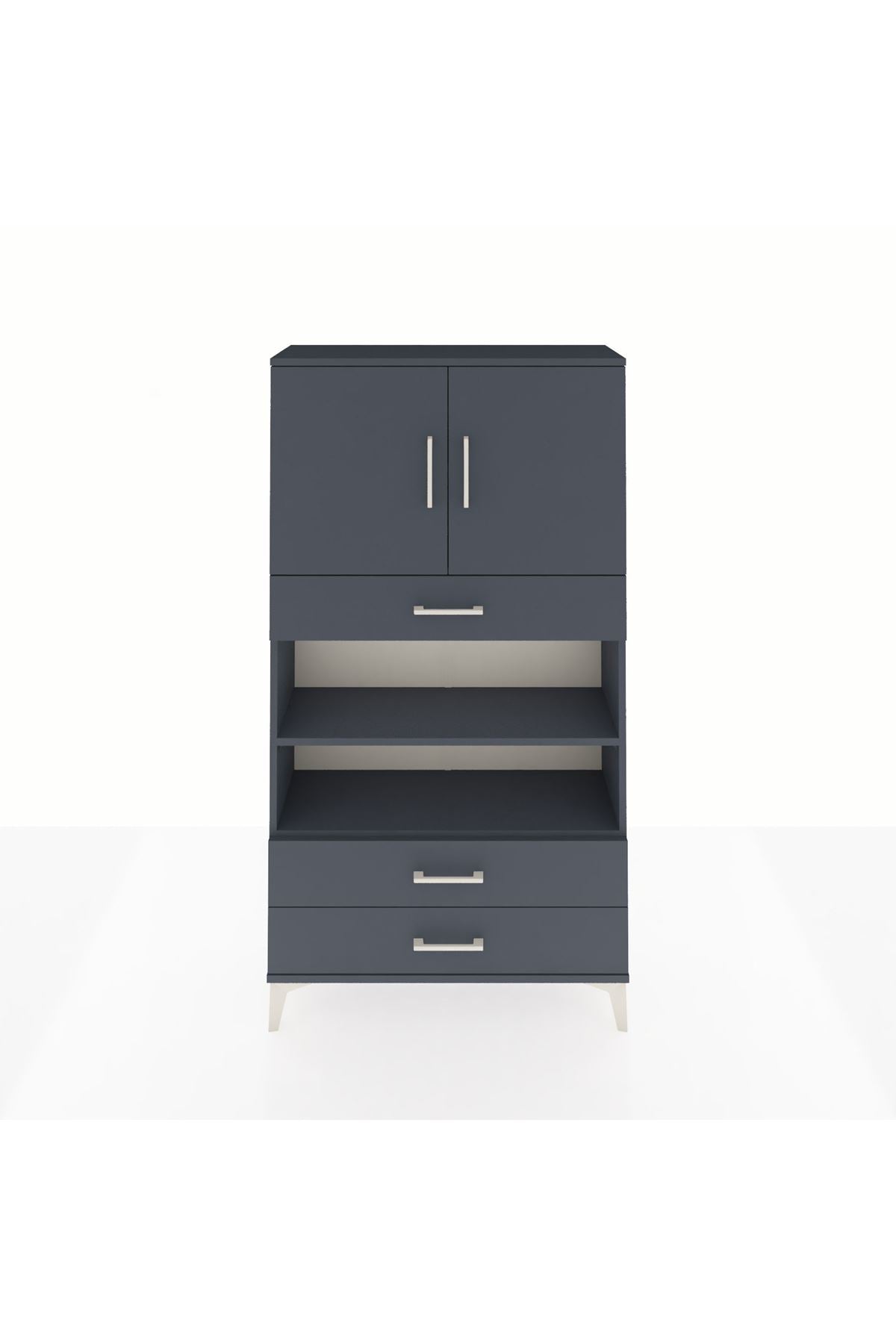 Arges Dolap 4 Raflı 3 Çekmeceli 2 Kapaklı 88x30x163 - S21M093V5A