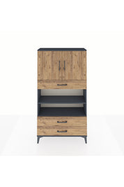 Arges Dolap 4 Raflı 3 Çekmeceli 2 Kapaklı 88x30x163 - S21M093V6A