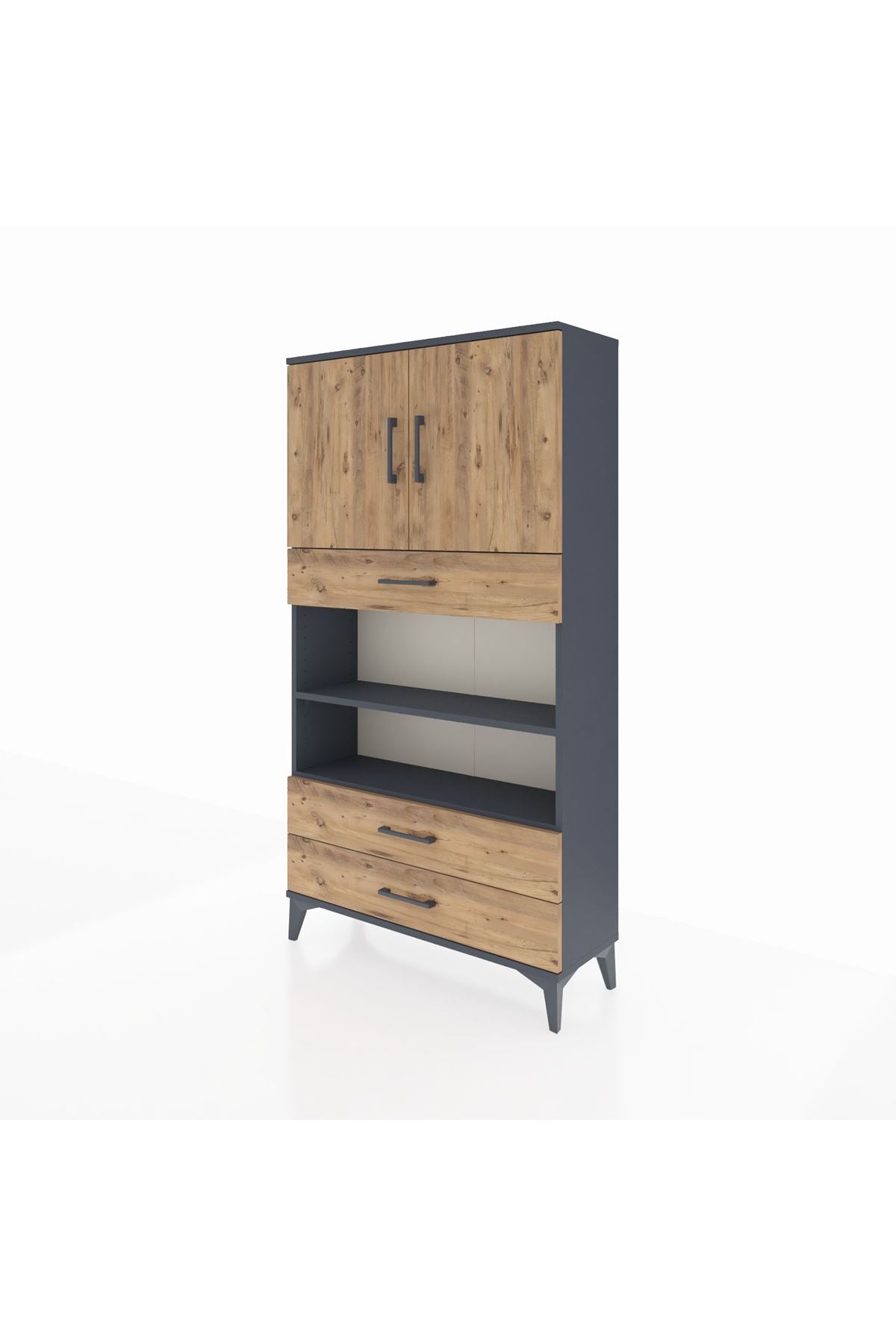 Arges Dolap 4 Raflı 3 Çekmeceli 2 Kapaklı 88x30x163 - S21M093V6A