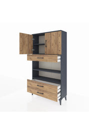 Arges Dolap 4 Raflı 3 Çekmeceli 2 Kapaklı 88x30x163 - S21M093V6A