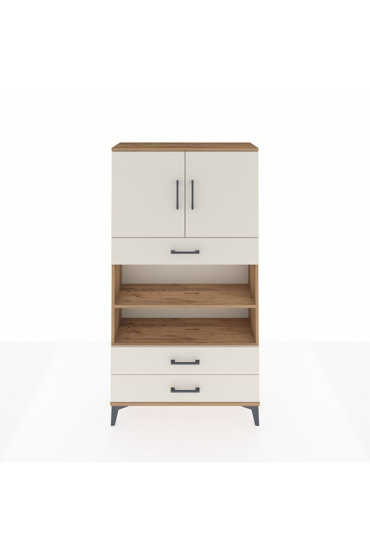 Arges Dolap 4 Raflı 3 Çekmeceli 2 Kapaklı 88x30x163 - S21M093V7A
