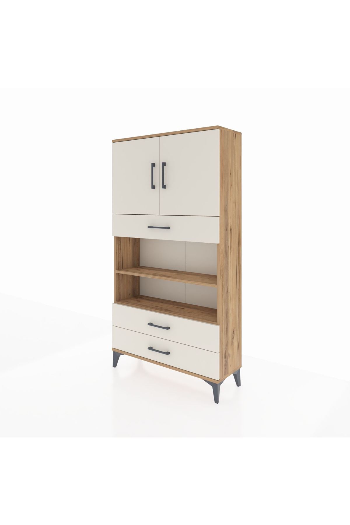 Arges Dolap 4 Raflı 3 Çekmeceli 2 Kapaklı 88x30x163 - S21M093V7A