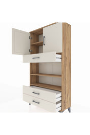 Arges Dolap 4 Raflı 3 Çekmeceli 2 Kapaklı 88x30x163 - S21M093V7A