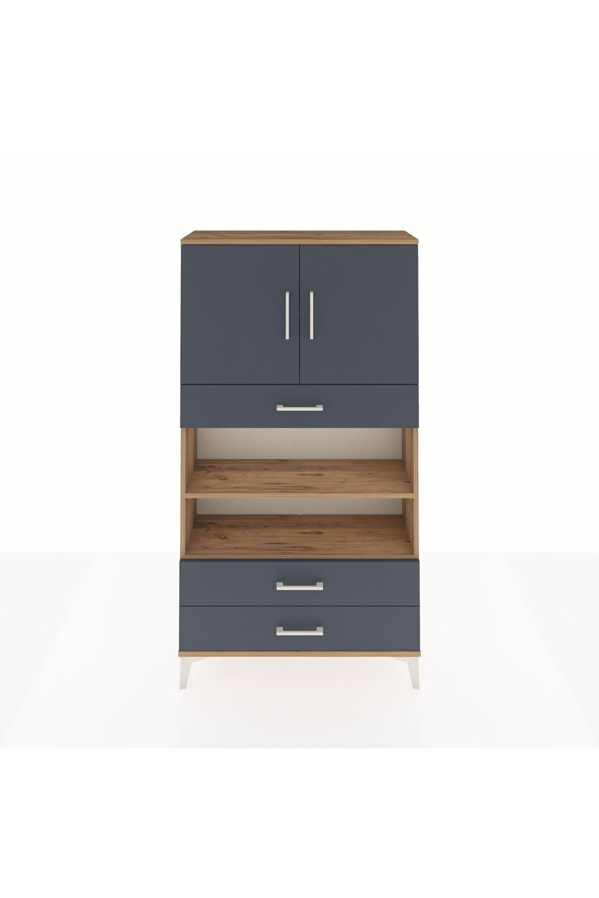 Arges Dolap 4 Raflı 3 Çekmeceli 2 Kapaklı 88x30x163 - S21M093V8A