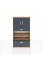 Arges Dolap 4 Raflı 3 Çekmeceli 2 Kapaklı 88x30x163 - S21M093V8A