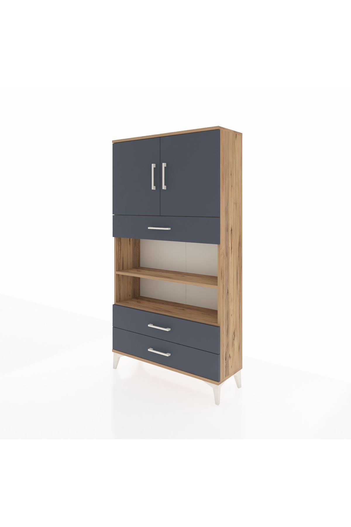Arges Dolap 4 Raflı 3 Çekmeceli 2 Kapaklı 88x30x163 - S21M093V8A