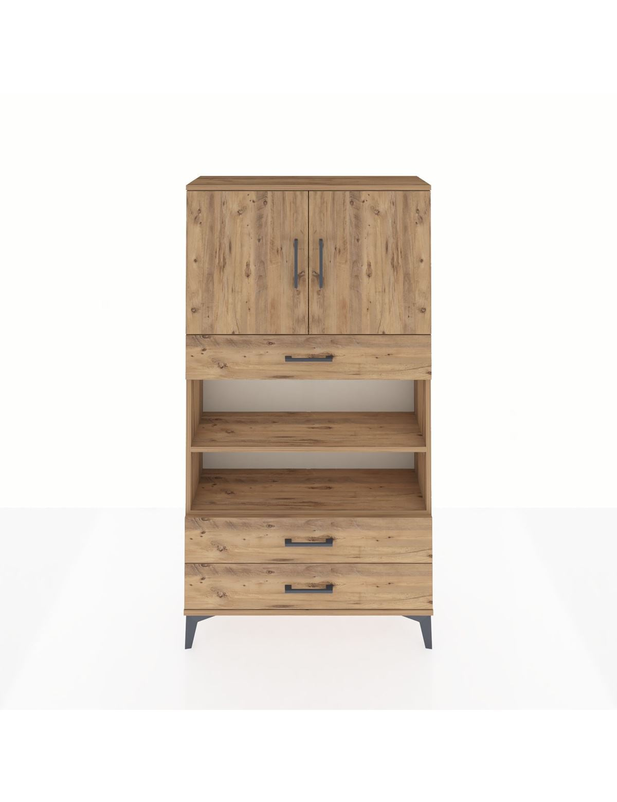 Arges Dolap 4 Raflı 3 Çekmeceli 2 Kapaklı 88x30x163 - S21M093V9A