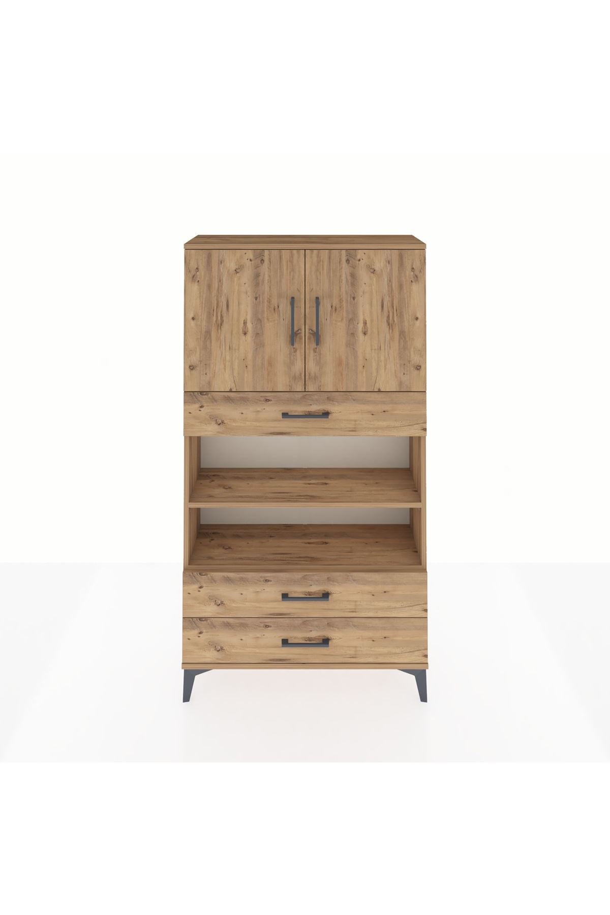 Arges Dolap 4 Raflı 3 Çekmeceli 2 Kapaklı 88x30x163 - S21M093V9A