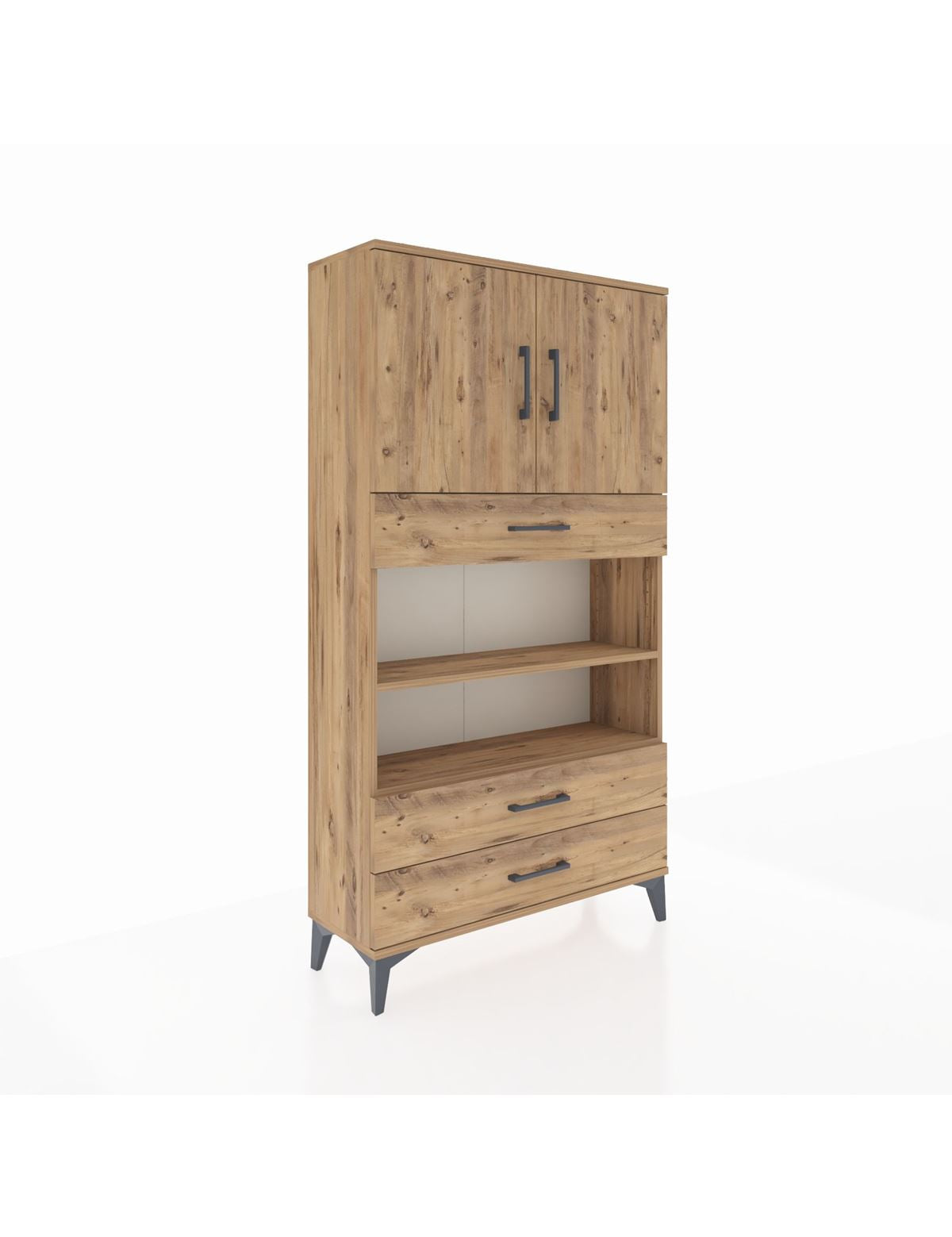 Arges Dolap 4 Raflı 3 Çekmeceli 2 Kapaklı 88x30x163 - S21M093V9A