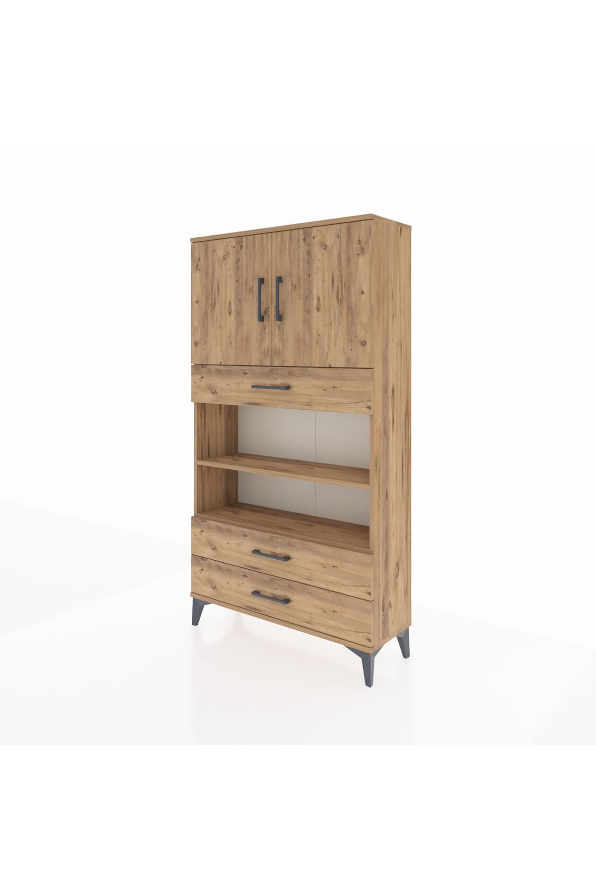 Arges Dolap 4 Raflı 3 Çekmeceli 2 Kapaklı 88x30x163 - S21M093V9A