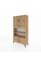 Arges Dolap 4 Raflı 3 Çekmeceli 2 Kapaklı 88x30x163 - S21M093V9A