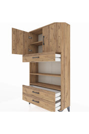 Arges Dolap 4 Raflı 3 Çekmeceli 2 Kapaklı 88x30x163 - S21M093V9A
