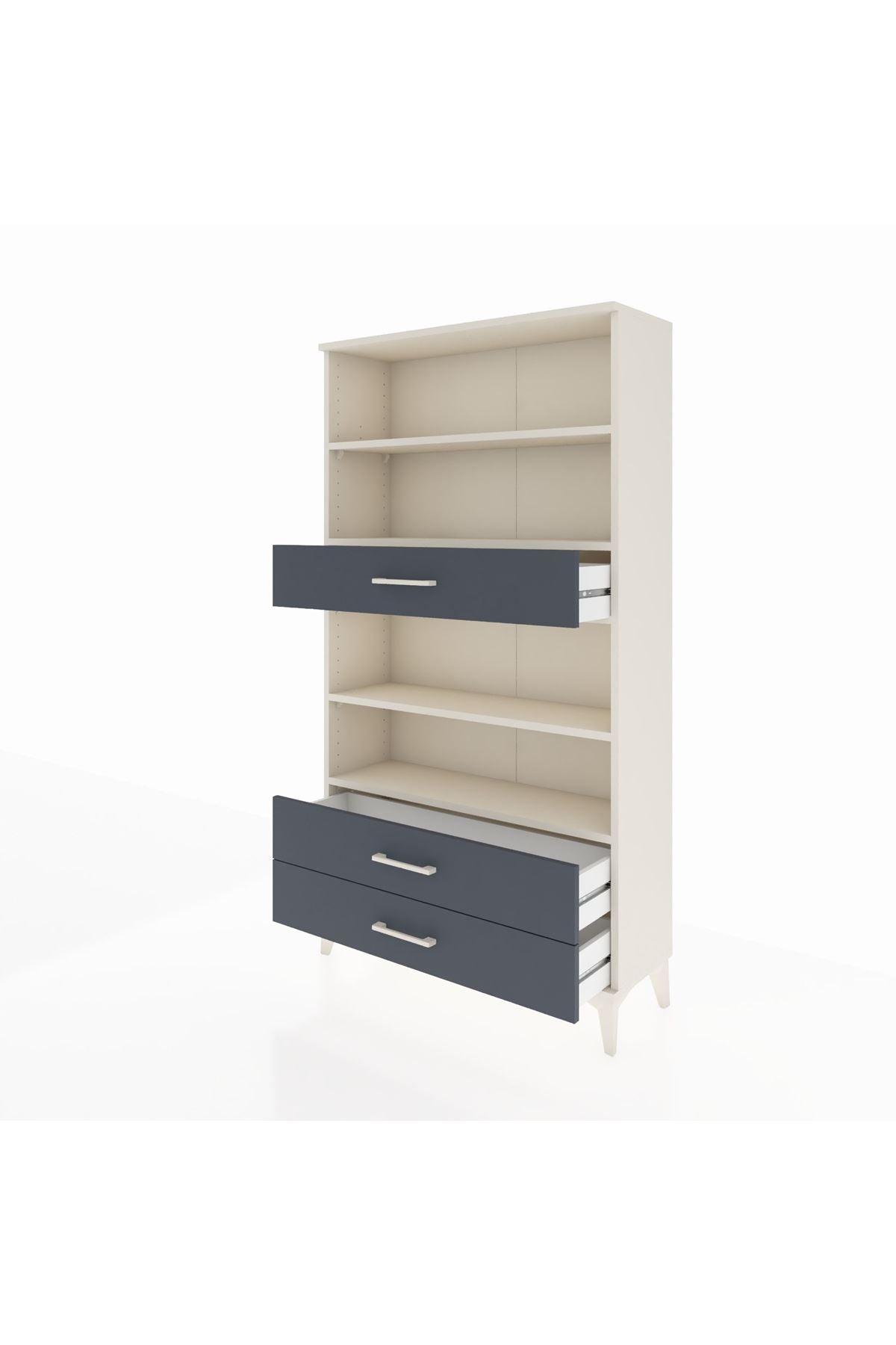 Arges Dolap 4 Raflı 3 Çekmeceli 88x30x163 - S21M094V2A