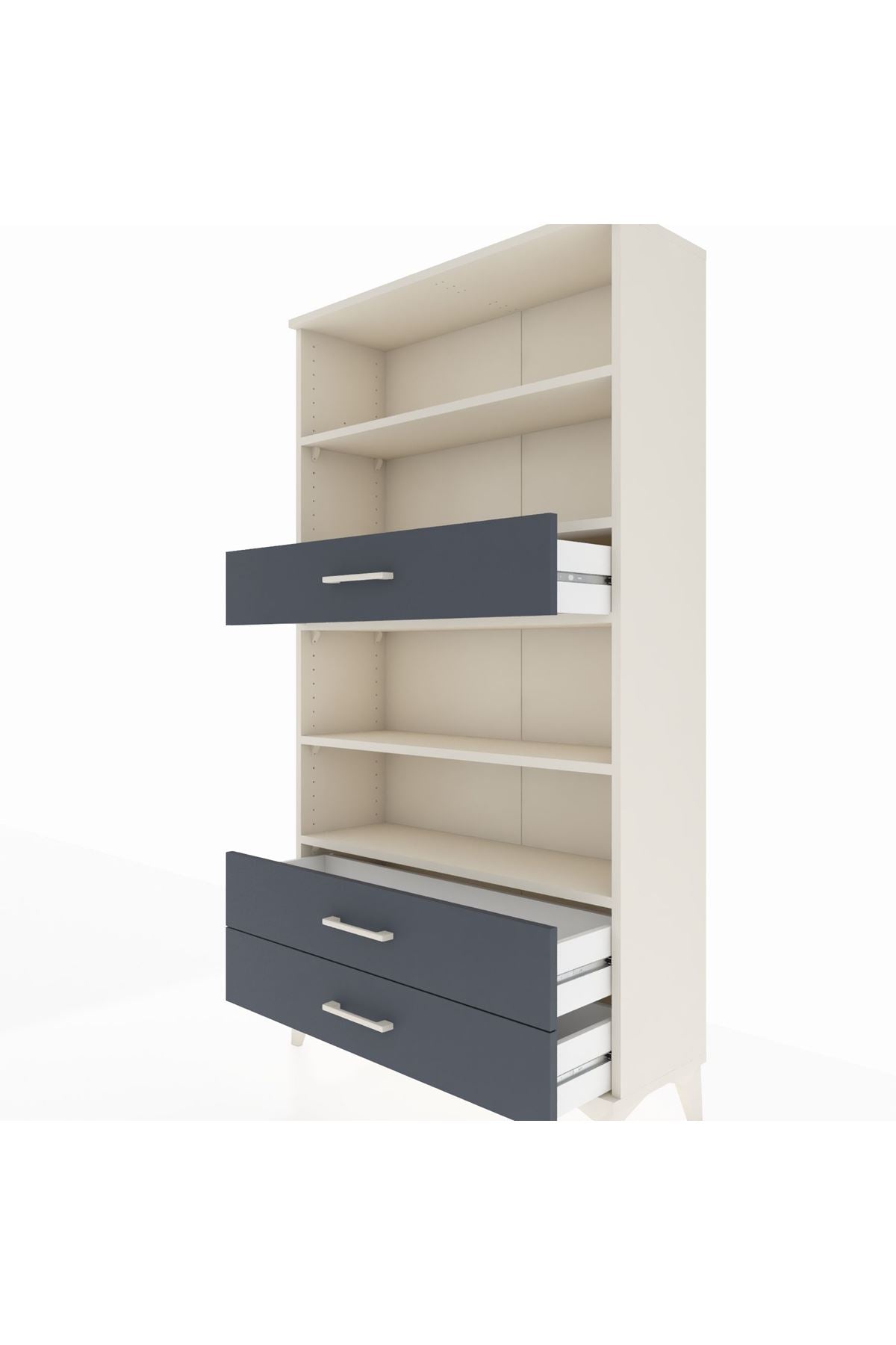 Arges Dolap 4 Raflı 3 Çekmeceli 88x30x163 - S21M094V2A