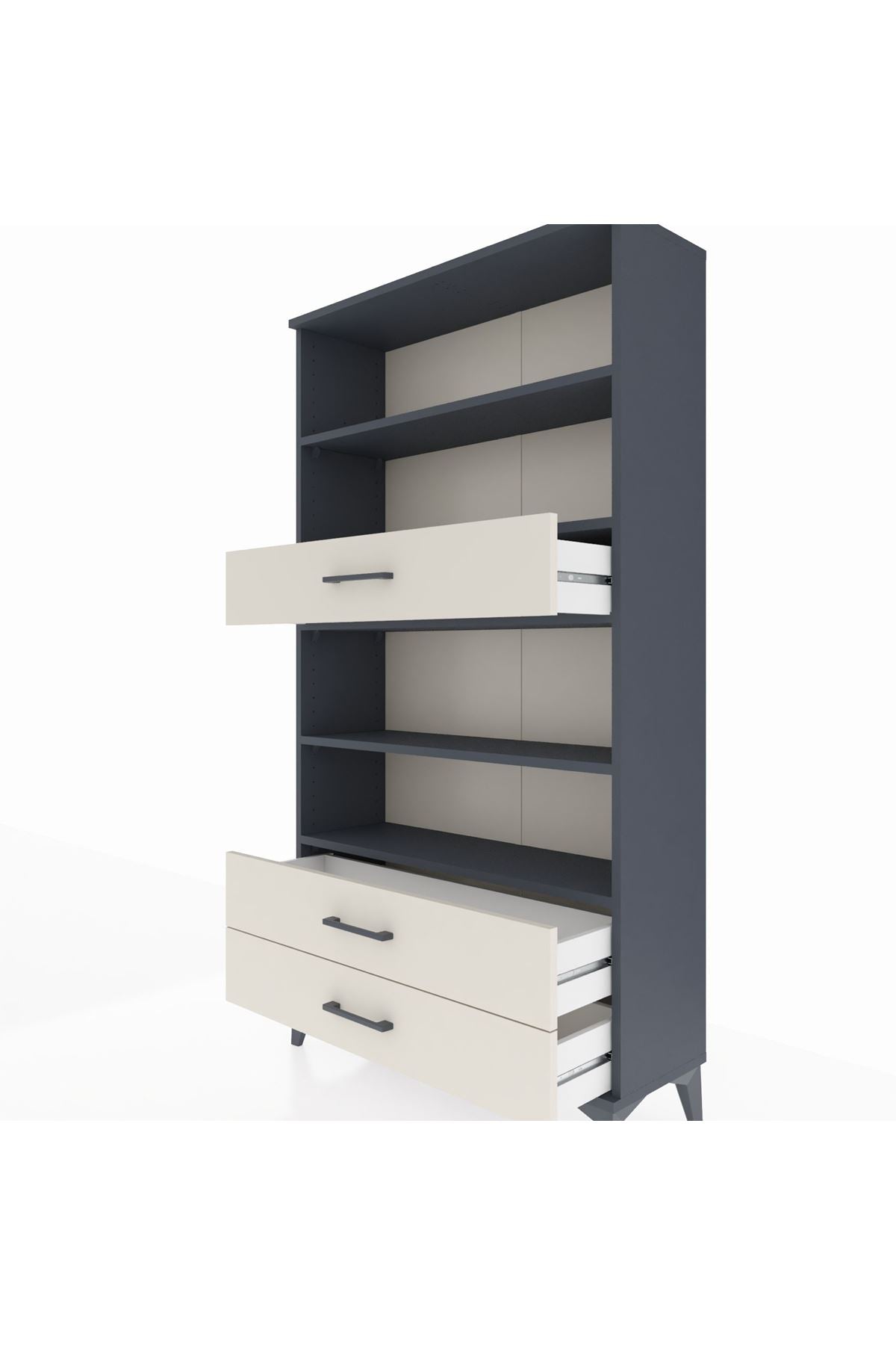Arges Dolap 4 Raflı 3 Çekmeceli 88x30x163 - S21M094V4A