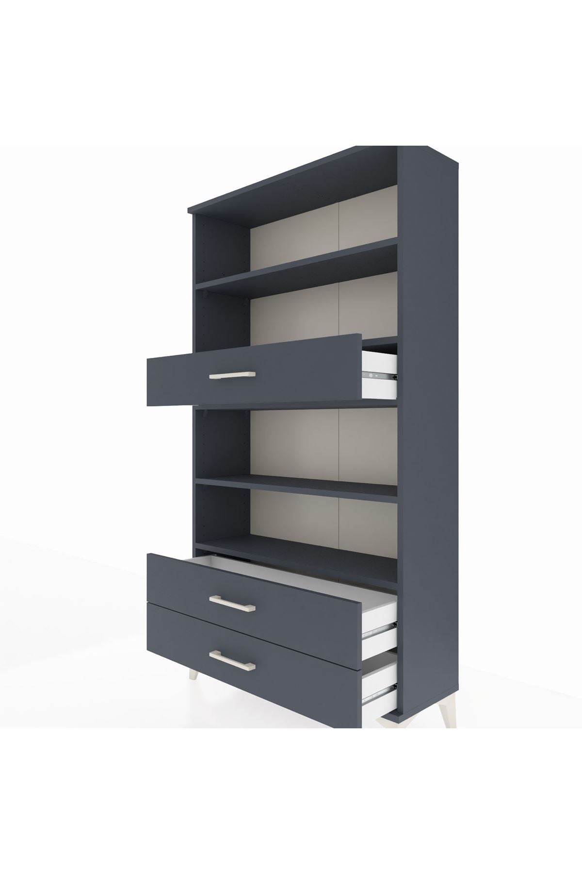 Arges Dolap 4 Raflı 3 Çekmeceli 88x30x163 - S21M094V5A