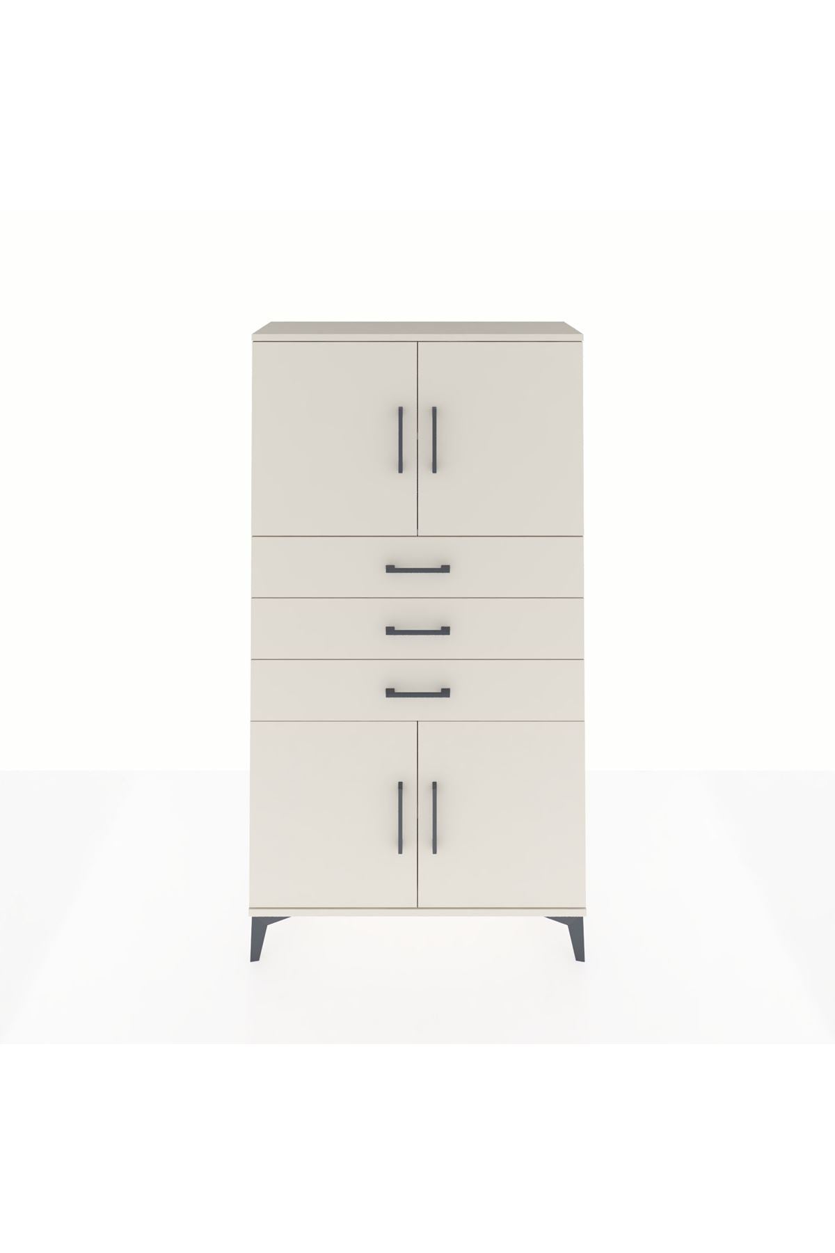 Arges Dolap 3 Raflı 3 Çekmeceli 4 Kapaklı 88x30x163 - S21M095V1A