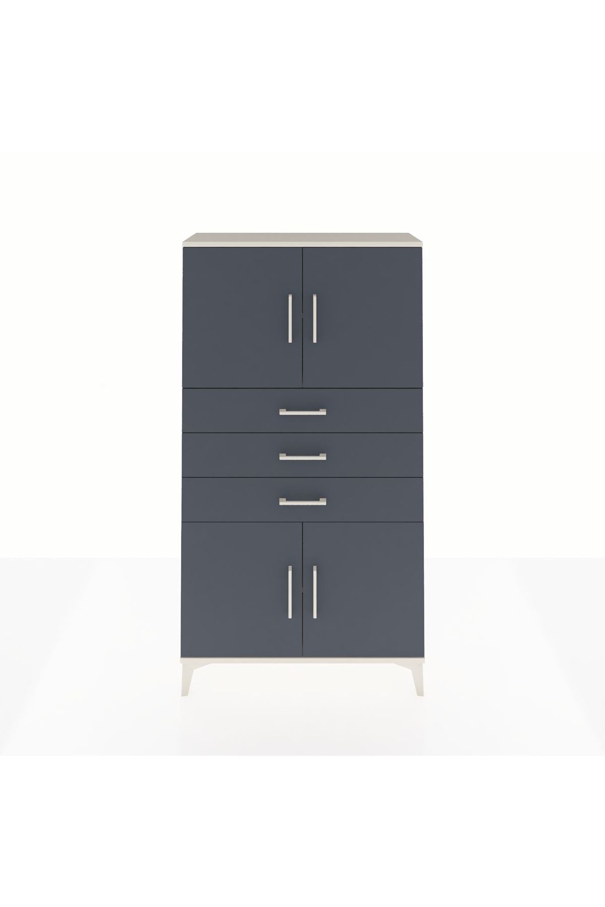 Arges Dolap 3 Raflı 3 Çekmeceli 4 Kapaklı 88x30x163 - S21M095V2A