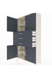 Arges Dolap 3 Raflı 3 Çekmeceli 4 Kapaklı 88x30x163 - S21M095V2A