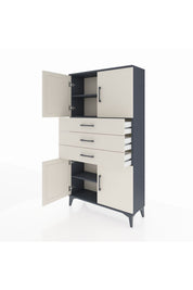Arges Dolap 3 Raflı 3 Çekmeceli 4 Kapaklı 88x30x163 - S21M095V4A