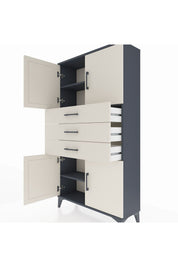 Arges Dolap 3 Raflı 3 Çekmeceli 4 Kapaklı 88x30x163 - S21M095V4A