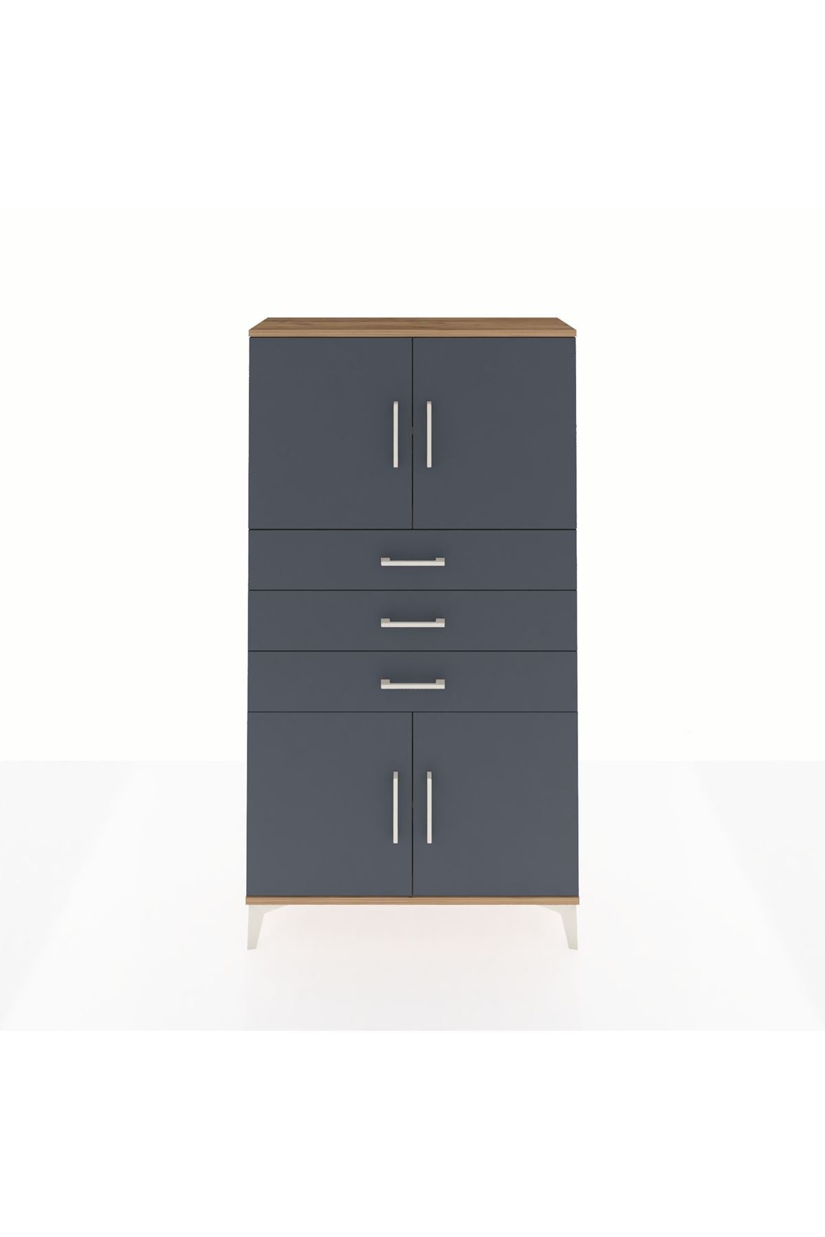 Arges Dolap 3 Raflı 3 Çekmeceli 4 Kapaklı 88x30x163 - S21M095V8A