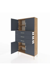 Arges Dolap 3 Raflı 3 Çekmeceli 4 Kapaklı 88x30x163 - S21M095V8A