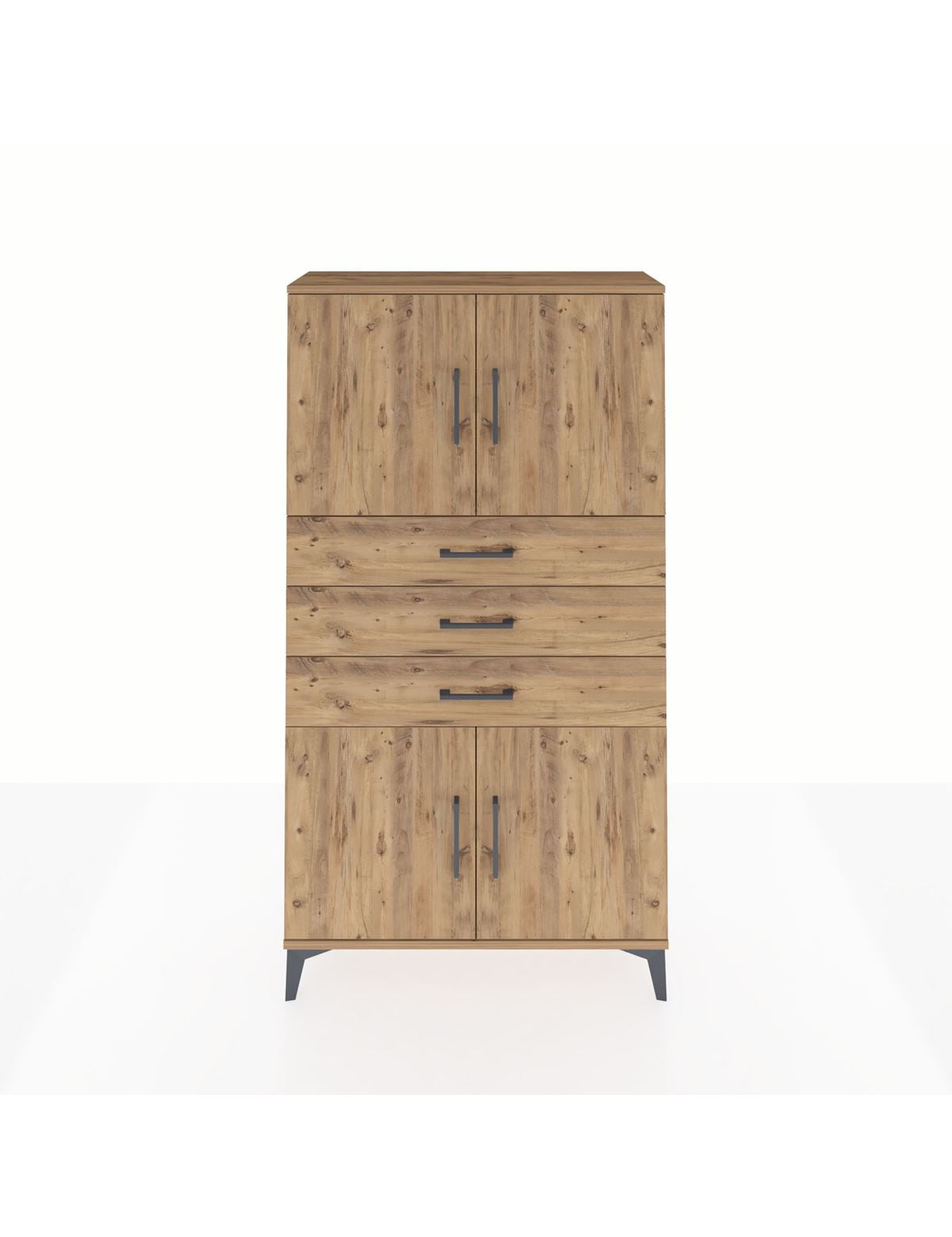 Arges Dolap 3 Raflı 3 Çekmeceli 4 Kapaklı 88x30x163 - S21M095V9A