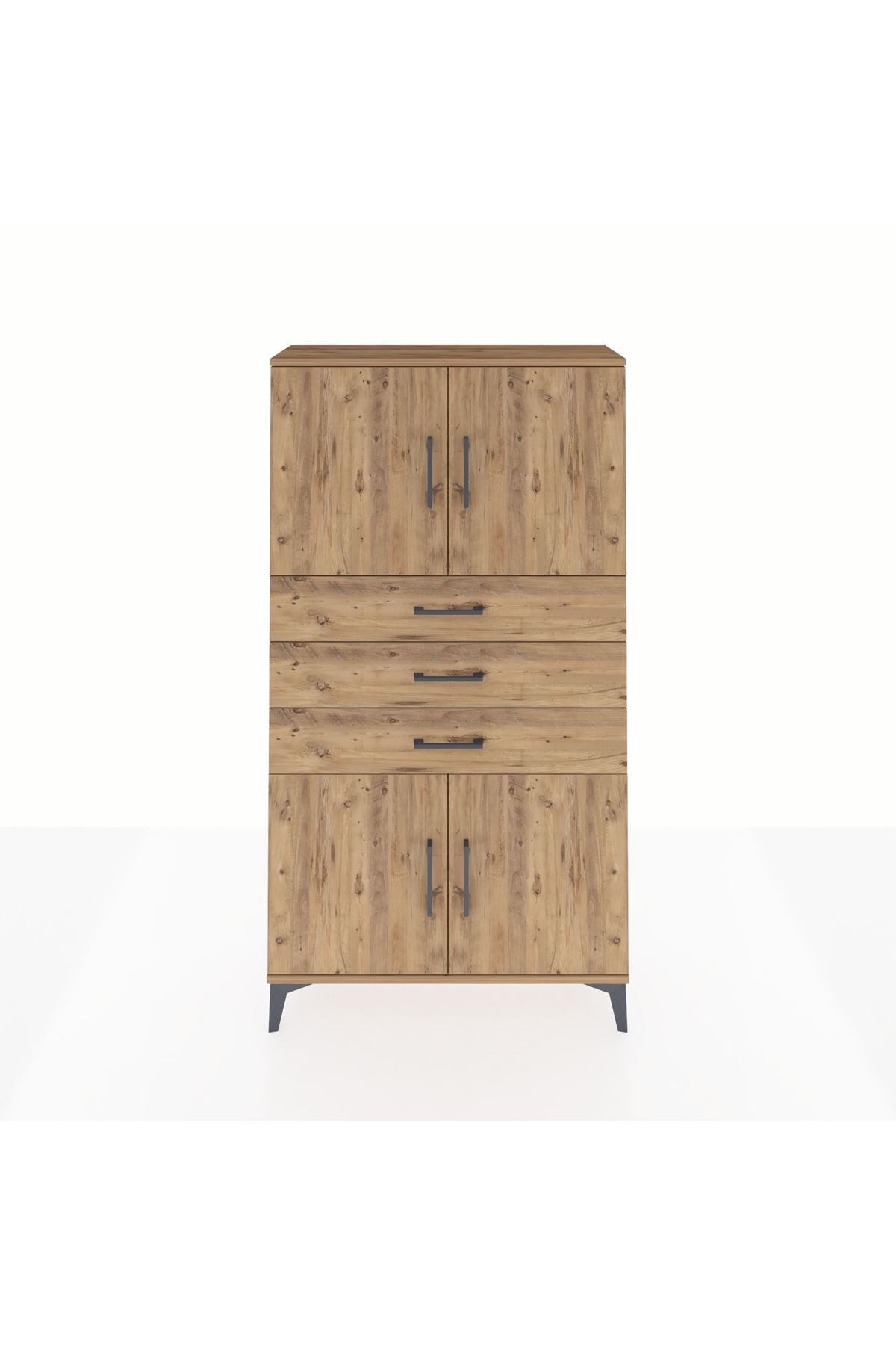 Arges Dolap 3 Raflı 3 Çekmeceli 4 Kapaklı 88x30x163 - S21M095V9A