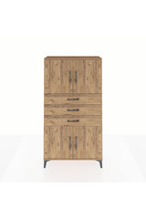 Arges Dolap 3 Raflı 3 Çekmeceli 4 Kapaklı 88x30x163