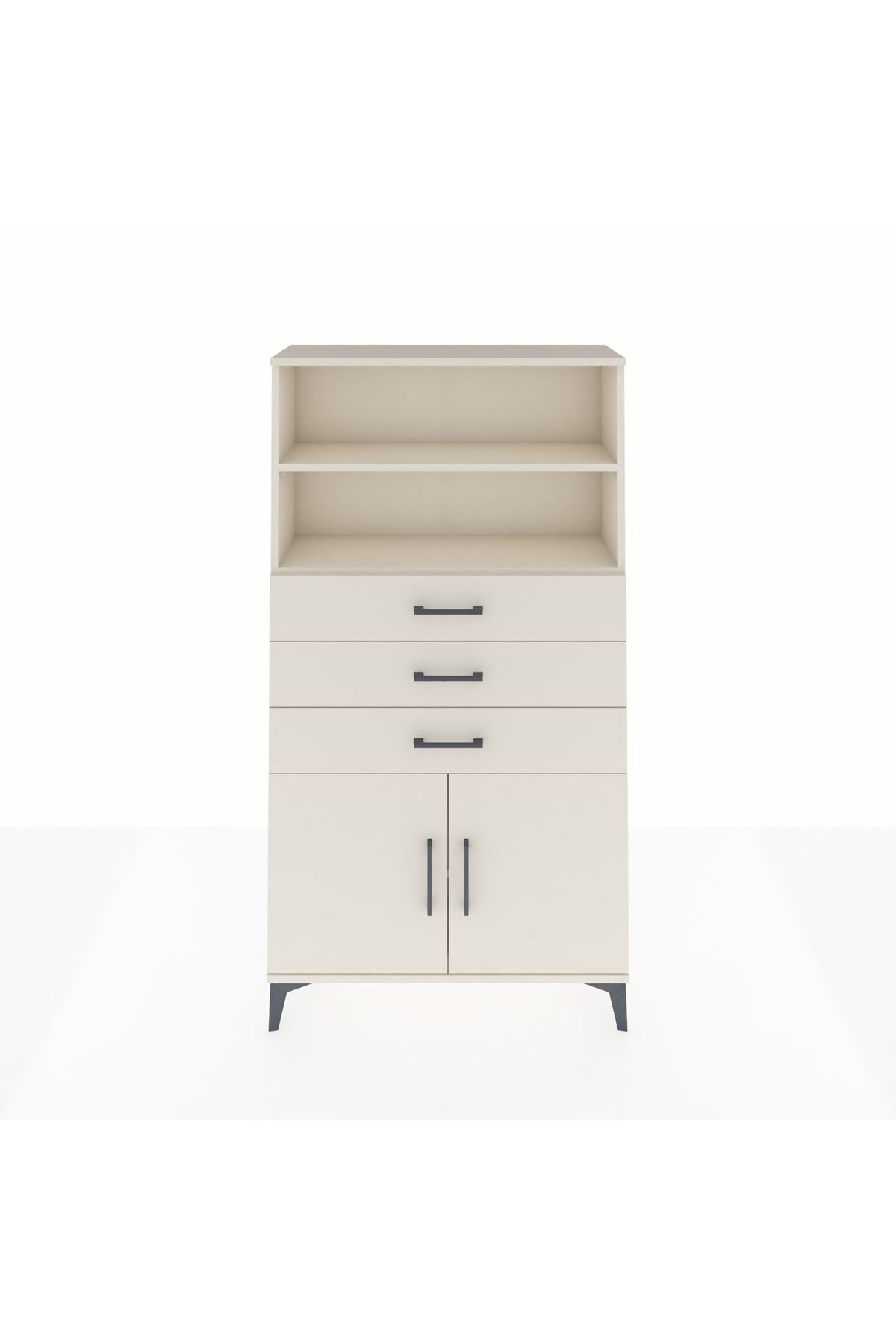 Arges Dolap 3 Raflı 3 Çekmeceli 2 Kapaklı 88x30x163 - S21M096V1A