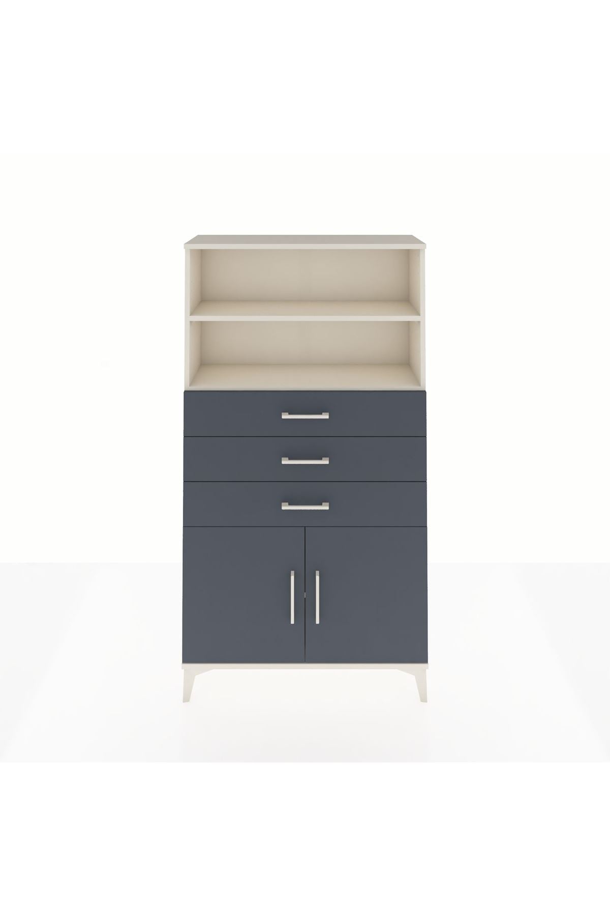 Arges Dolap 3 Raflı 3 Çekmeceli 2 Kapaklı 88x30x163 - S21M096V2A