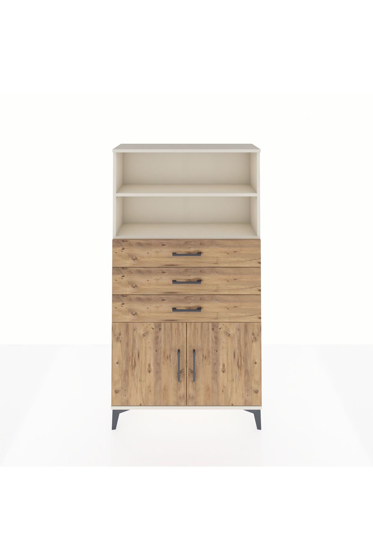 Arges Dolap 3 Raflı 3 Çekmeceli 2 Kapaklı 88x30x163 - S21M096V3A