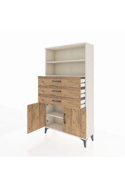 Arges Dolap 3 Raflı 3 Çekmeceli 2 Kapaklı 88x30x163 - S21M096V3A