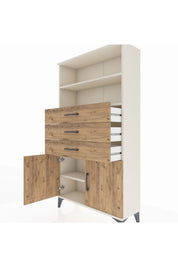 Arges Dolap 3 Raflı 3 Çekmeceli 2 Kapaklı 88x30x163 - S21M096V3A