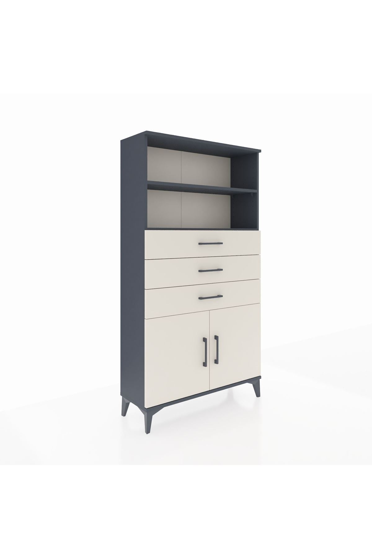 Arges Dolap 3 Raflı 3 Çekmeceli 2 Kapaklı 88x30x163 - S21M096V4A