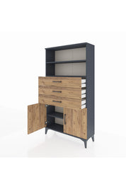 Arges Dolap 3 Raflı 3 Çekmeceli 2 Kapaklı 88x30x163 - S21M096V6A