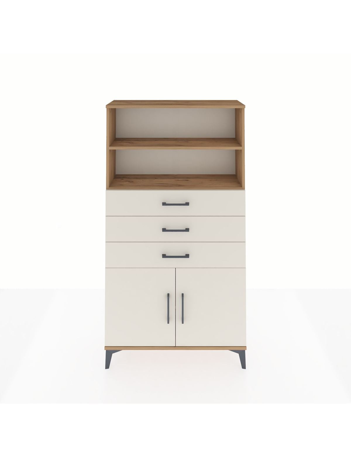 Arges Dolap 3 Raflı 3 Çekmeceli 2 Kapaklı 88x30x163 - S21M096V7A