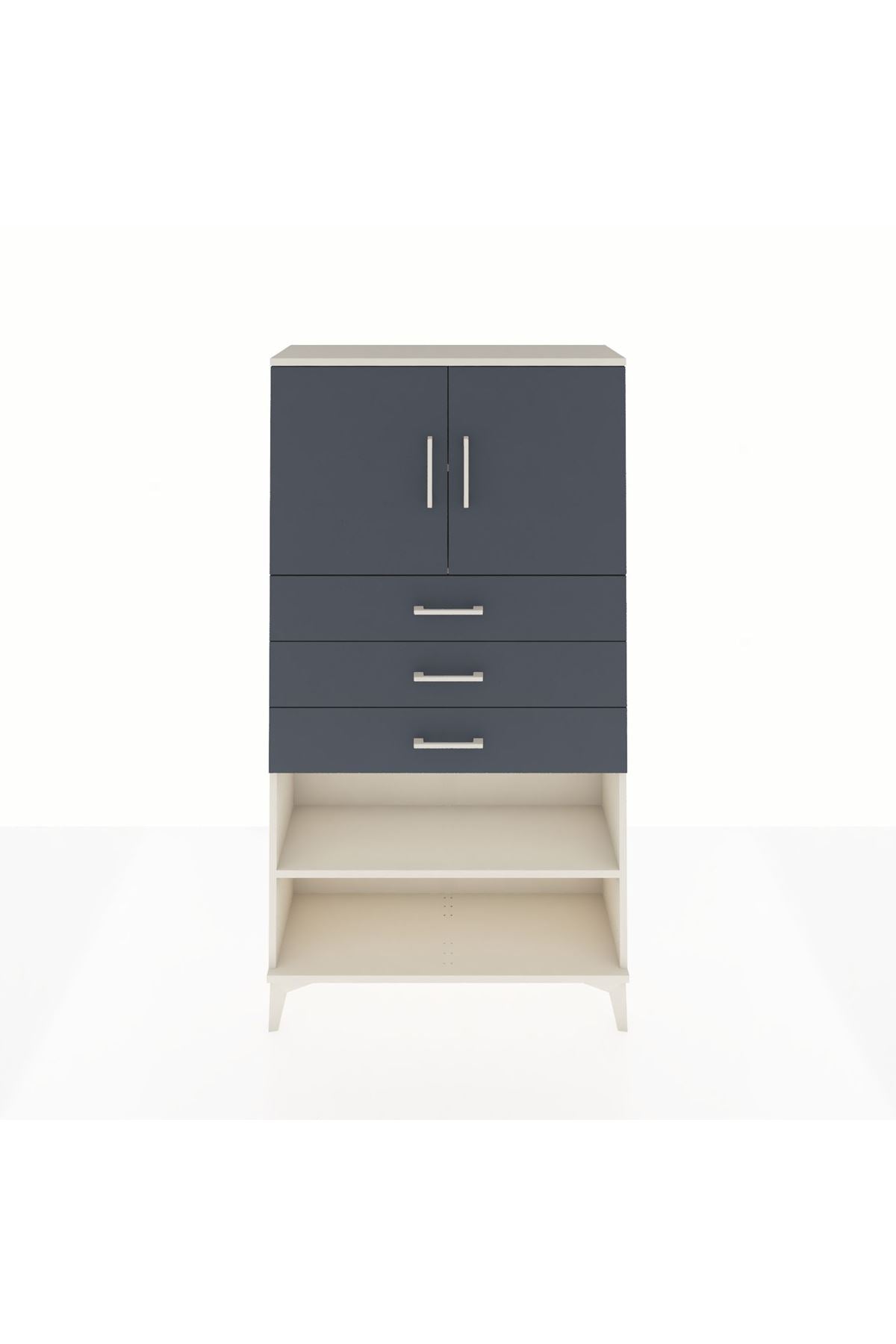 Arges Dolap 3 Raflı 3 Çekmeceli 2 Kapaklı 88x30x163 - S21M097V2A