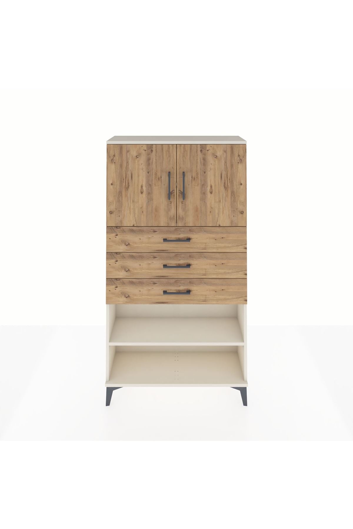 Arges Dolap 3 Raflı 3 Çekmeceli 2 Kapaklı 88x30x163 - S21M097V3A